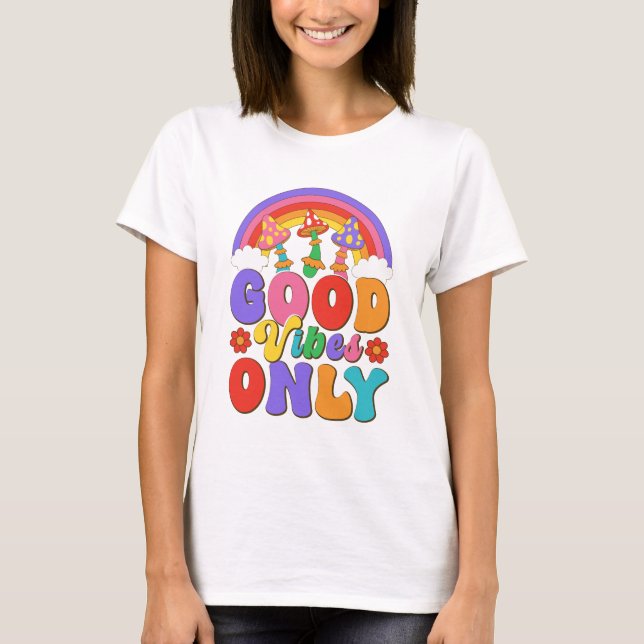 Rainbow Mushroom Vibes T-Shirt (Vorderseite)