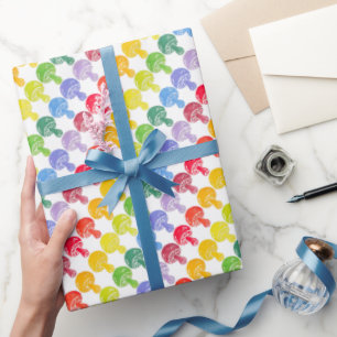 Rainbow Mushroom Wrapping Paper Roll Geschenkpapier