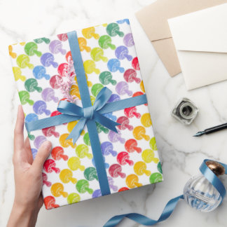 Rainbow Mushroom Wrapping Paper Roll Geschenkpapier