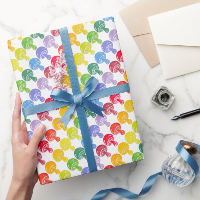 Rainbow Mushroom Wrapping Paper Roll Geschenkpapier (Schenken)