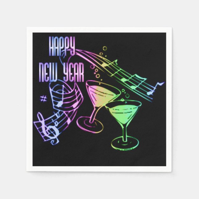 Rainbow Music and Cocktails Frohes Neapel Serviette (Vorderseite)