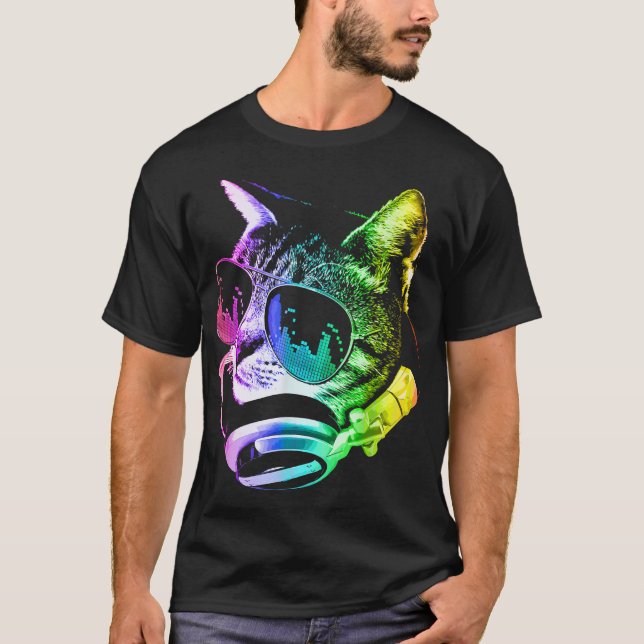 Rainbow Music Cat T-Shirt (Vorderseite)