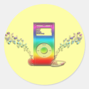 Rainbow Music Runder Aufkleber