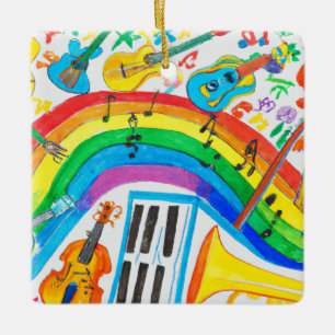 Rainbow Musical Instruments Band Teacher Musiker Keramikornament