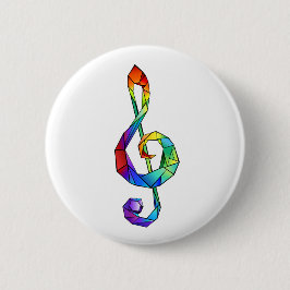 Rainbow Musical Key Dreifach-Klammer Button