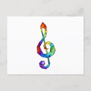 Rainbow Musical Key Dreifach-Klammer Einladungspostkarte