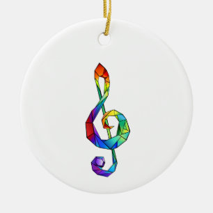 Rainbow Musical Key Dreifach-Klammer Keramik Ornament