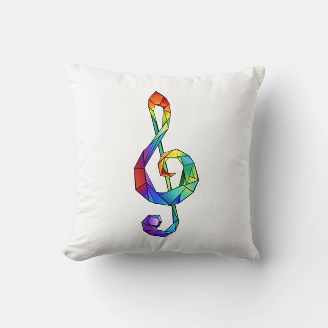 Rainbow Musical Key Dreifach-Klammer Kissen (Vorderseite)