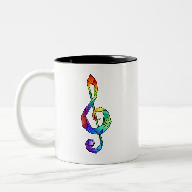 Rainbow Musical Key Dreifach Zweifarbige Tasse (Links)