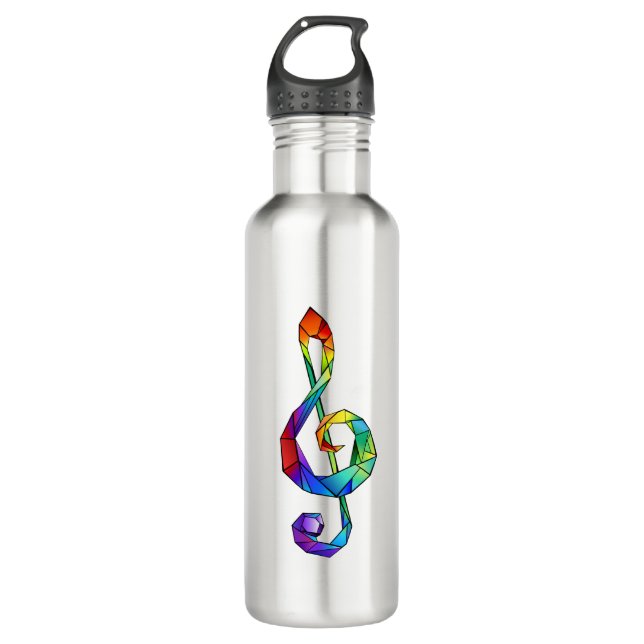 Rainbow Musical Key Edelstahlflasche (Vorderseite)