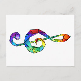 Rainbow Musical Key Postkarte