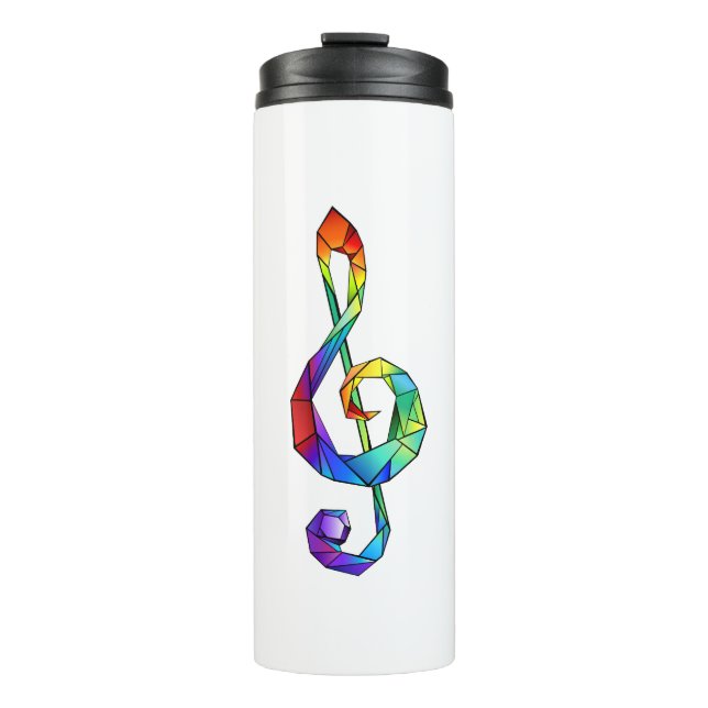 Rainbow Musical Key Thermosbecher (Vorderseite)
