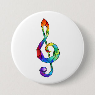 Rainbow Musical Key Treble Button