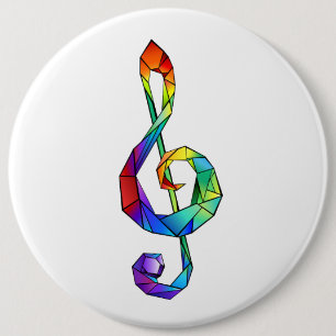 Rainbow Musical Key Treble Button