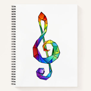 Rainbow musical key treble clever notizbuch