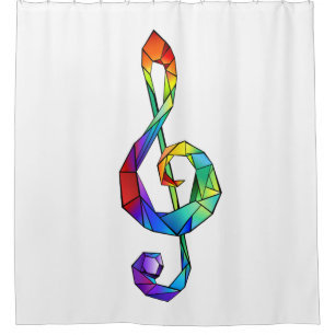 Rainbow Musical Key Treble Duschvorhang