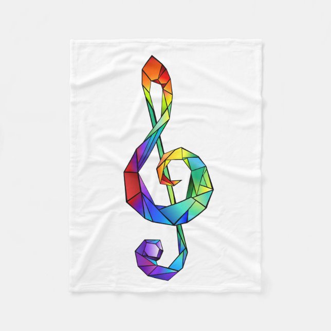 Rainbow Musical Key Treble Fleecedecke (Vorderseite)