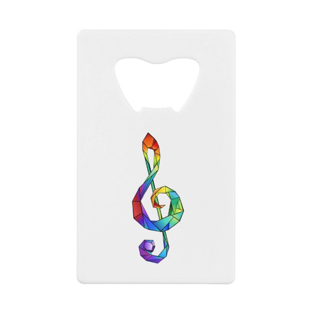 Rainbow Musical Key Treble Geldbeutel Flaschenöffner (Vorderseite)