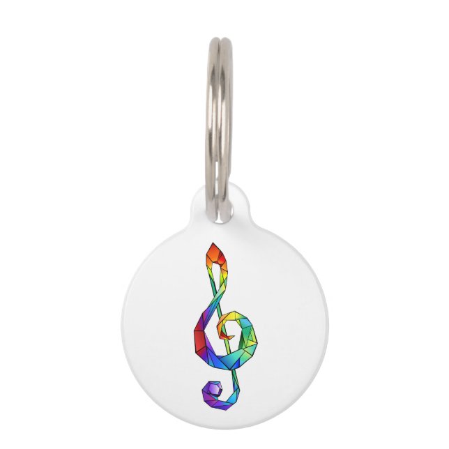 Rainbow Musical Key Treble Haustiermarke (Vorderseite)