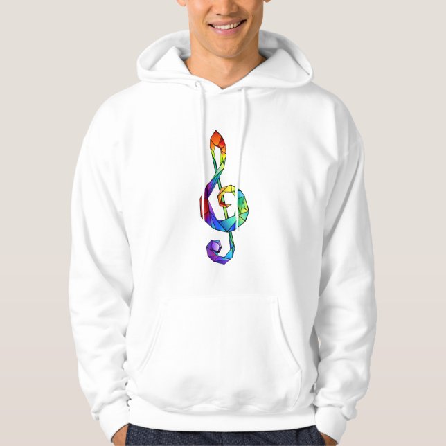 Rainbow Musical Key Treble Hoodie (Vorderseite)