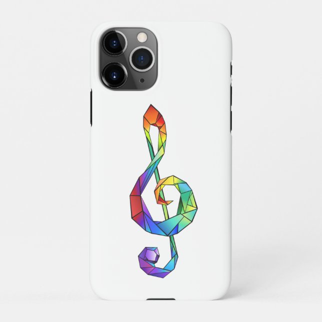 Rainbow Musical Key Treble iPhone Hülle (Rückseite)