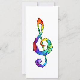 Rainbow Musical Key Treble Karte