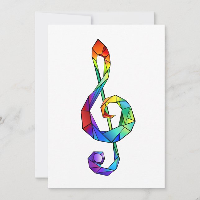 Rainbow Musical Key Treble Karte (Vorderseite)
