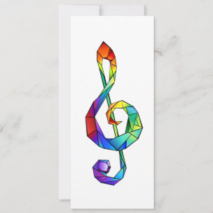 Rainbow Musical Key Treble Karte