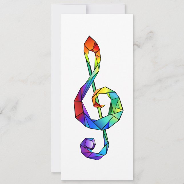 Rainbow Musical Key Treble Karte (Vorderseite)