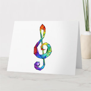 Rainbow Musical Key Treble Karte