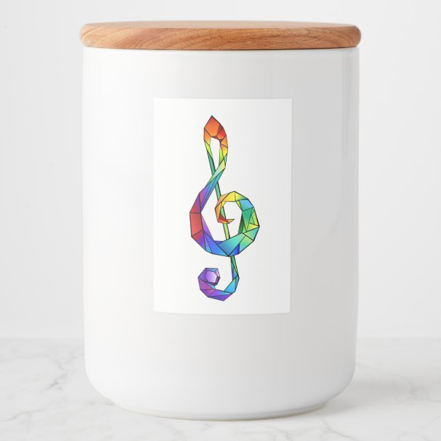 Rainbow Musical Key Treble Lebensmitteletikett (Vorderseite)