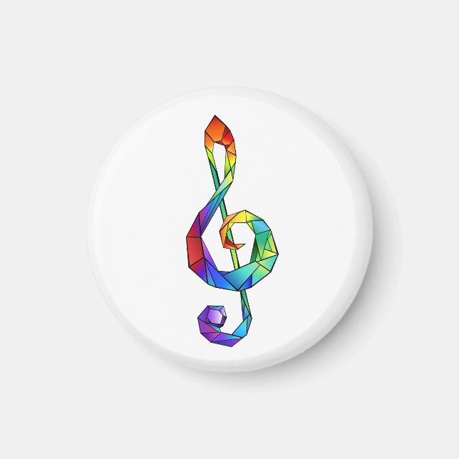 Rainbow Musical Key Treble Magnet (Vorne)