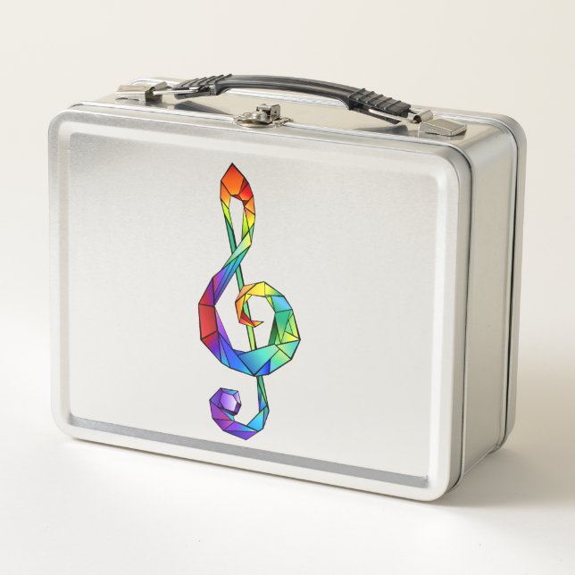 Rainbow Musical Key Treble Metall Brotdose (Vorderseite)