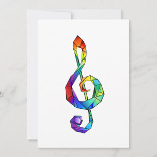 Rainbow Musical Key Treble Mitteilungskarte