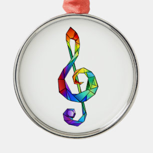 Rainbow Musical Key Treble Ornament Aus Metall
