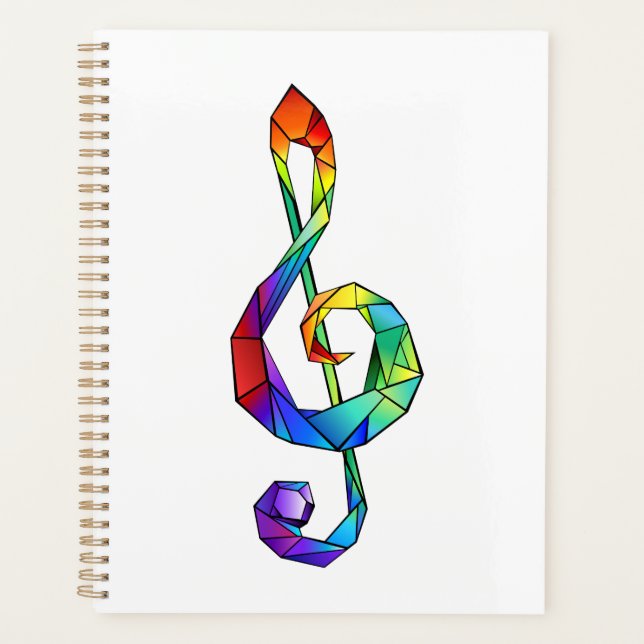 Rainbow Musical Key Treble Planer (Vorderseite)