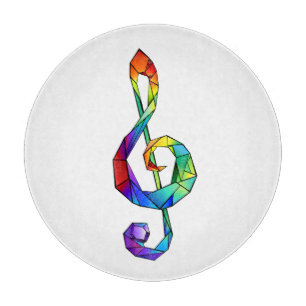 Rainbow Musical Key Treble Schneidebrett