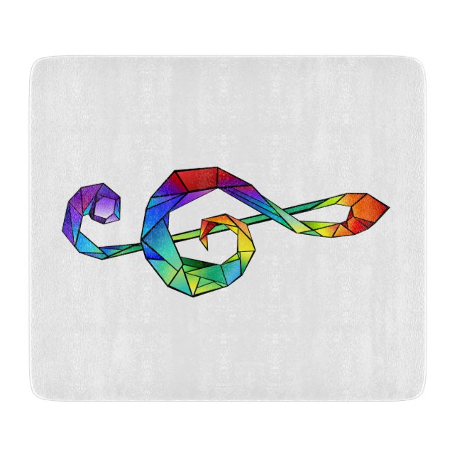 Rainbow Musical Key Treble Schneidebrett (Vorderseite)
