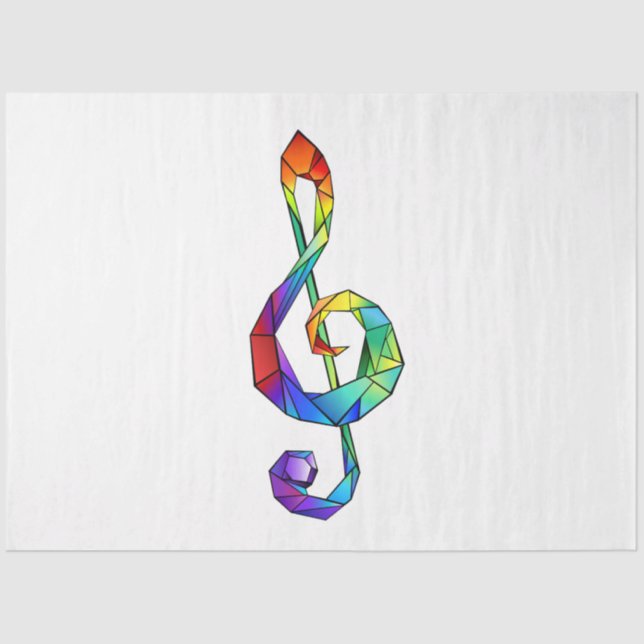 Rainbow Musical Key Treble Seidenpapier (Vorderseite)