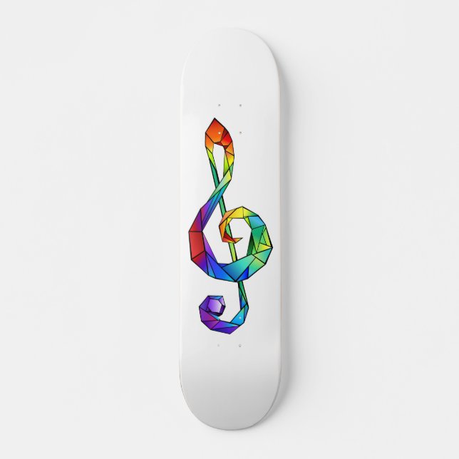Rainbow Musical Key Treble Skateboard (Vorne)