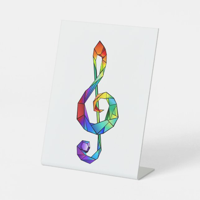 Rainbow Musical Key Treble Sockelschild (Vorderseite)