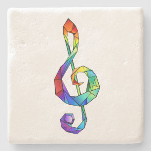 Rainbow Musical Key Treble Steinuntersetzer