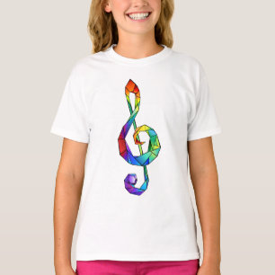 Rainbow Musical Key Treble T-Shirt
