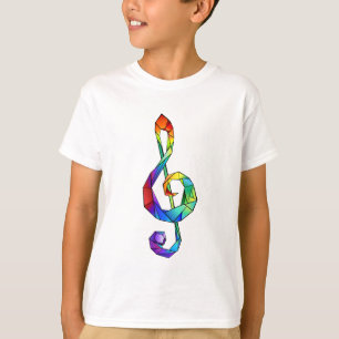 Rainbow Musical Key Treble T-Shirt