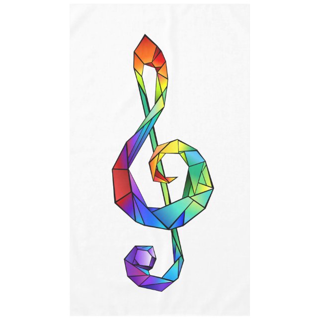 Rainbow Musical Key Treble Tischdecke (Vorderseite)