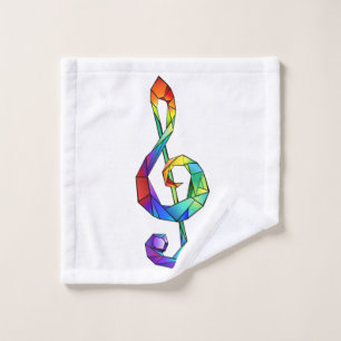 Rainbow Musical Key Treble Waschlappen