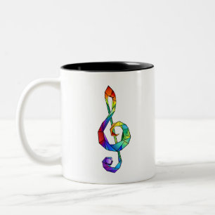 Rainbow Musical Key Zweifarbige Tasse
