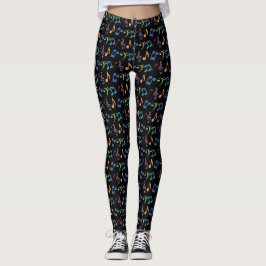 Rainbow Musiknote Schwarze Leggings