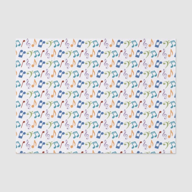 Rainbow-Musiknoten-Gewebepapier Seidenpapier (Vorderseite)