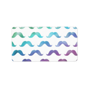 Rainbow Mustache Imitats Fossilische Mustafen Adressaufkleber